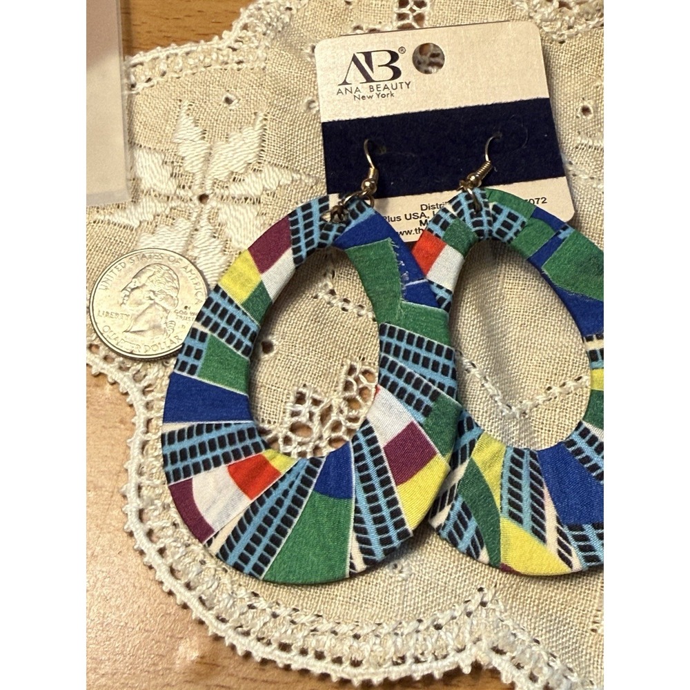 african print wrap Tear Drop earring - Picture 2 of 3